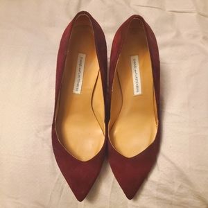 Diane von Furstenberg, Burgandy, Size 8 pumps. 3 inches heels.